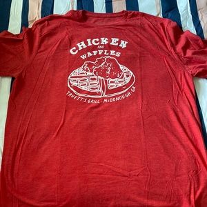 Red Truett’s Grill (Chick-fil-A) Unisex Chicken and Waffles Tee
